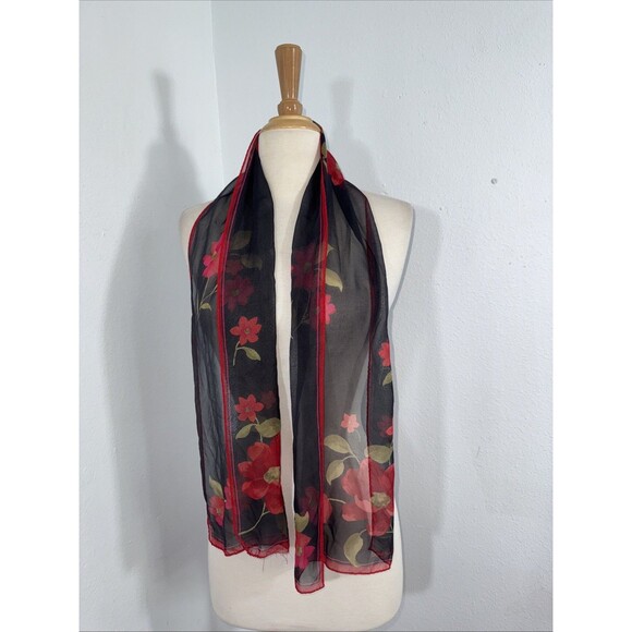 Jones New York Rectangle Scarf Women 53X10 Silk Floral Multicolor Wrap - Picture 1 of 8